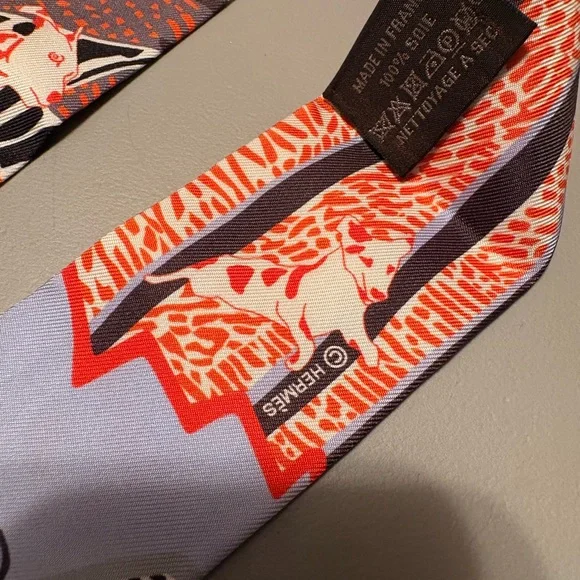 Colorful Patterned Twilly Scarf - Multicolor - Picture 9 of 11